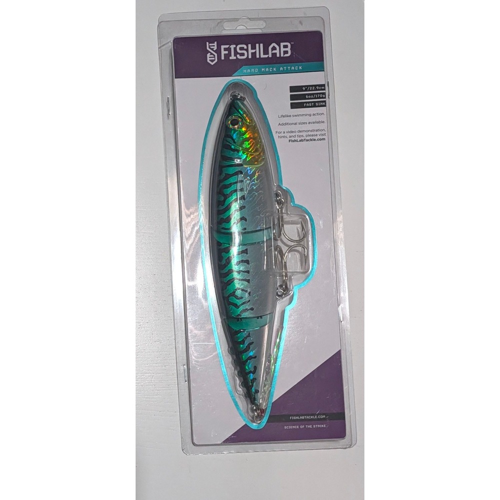 FishLab Hard Mack Attack Fast Sink Swimbait 9in 6oz Green Mackerel MAH-FS-9-GM